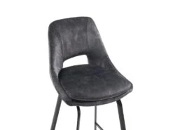 Lot De 2 Tabourets De Bar - Velours Et Métal - Anthracite - KELINE -Electroménager Soldes tabouret de bar 498627