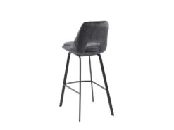Lot De 2 Tabourets De Bar - Velours Et Métal - Anthracite - KELINE -Electroménager Soldes tabouret de bar 498633