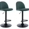 Lot De 2 Tabourets De Bar En Tissu Et Métal - Vert - CAYETANA -Electroménager Soldes tabouret de bar 5610731