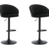 Lot De 2 Tabourets De Bar En Velours Et Métal - Noir - DORALIZ
