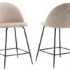 Lot De 2 Tabourets De Bar - Velours Et Métal Noir Mat - Beige - MELBOURNE 2 Lot De 2 Tabourets De Bar - Velours Et Métal Noir Mat - Beige - MELBOURNE -Electroménager Soldes tabouret de bar 6796817