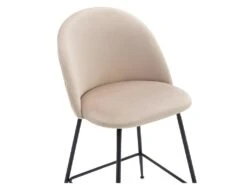 Lot De 2 Tabourets De Bar - Velours Et Métal Noir Mat - Beige - MELBOURNE -Electroménager Soldes tabouret de bar 6796821