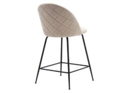 Lot De 2 Tabourets De Bar - Velours Et Métal Noir Mat - Beige - MELBOURNE -Electroménager Soldes tabouret de bar 6796839