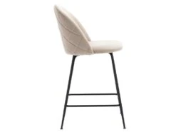 Lot De 2 Tabourets De Bar - Velours Et Métal Noir Mat - Beige - MELBOURNE -Electroménager Soldes tabouret de bar 6796851