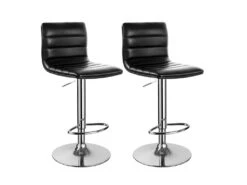 Lot De 2 Tabourets De Bar BILLY - Simili Noir