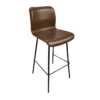 BOSTON - Tabouret De Bar Aspect Cuir Marron -Electroménager Soldes tabouret de bar 9145053