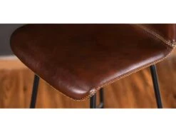BOSTON - Tabouret De Bar Aspect Cuir Marron -Electroménager Soldes tabouret de bar 9145057