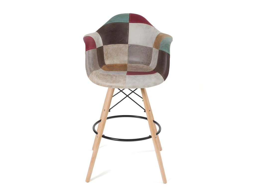 KAYELLES Chaise De Bar Patchwork Scandinave Avec Accoudoirs TIBA 4 KAYELLES Chaise De Bar Patchwork Scandinave Avec Accoudoirs TIBA – Image 2