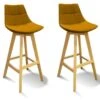 Lot 2 Tabourets De Bar Jaune Style Scandinave - WENDY 2 Lot 2 Tabourets De Bar Jaune Style Scandinave - WENDY -Electroménager Soldes tabouret de bar 9145225
