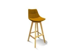 Lot 2 Tabourets De Bar Jaune Style Scandinave - WENDY -Electroménager Soldes tabouret de bar 9145231