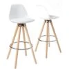 KAYELLES Lot De 2 Tabourets Design Scandinave Coussin SANA (blanc) -Electroménager Soldes tabouret de bar 9145371