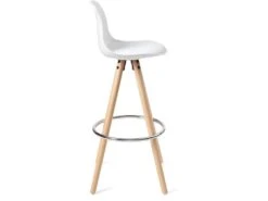 KAYELLES Lot De 2 Tabourets Design Scandinave Coussin SANA (blanc) -Electroménager Soldes tabouret de bar 9145375