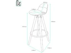 KAYELLES Lot De 2 Tabourets Design Scandinave Coussin SANA (blanc) -Electroménager Soldes tabouret de bar 9145379