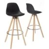 KAYELLES Lot De 2 Tabourets Design Scandinave Coussin SANA (noir) -Electroménager Soldes tabouret de bar 9145465