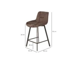 Lot De 2 Tabourets Tissu Marron Doux Avec Piétement Métal - MANHATTAN -Electroménager Soldes tabouret de bar 9145737