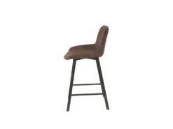 Lot De 2 Tabourets Tissu Marron Doux Avec Piétement Métal - MANHATTAN -Electroménager Soldes tabouret de bar 9145739
