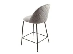 Lot De 2 Chaises De Bar En Velours Gris Foncé Piètement Métal - FARA -Electroménager Soldes tabouret de bar 9145765
