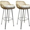Lot De 2 Tabourets De Bar En Rotin Et Métal Noir - GOA -Electroménager Soldes tabouret de bar 9145777