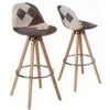 KAYELLES Lot De 2 Tabourets Patchwork SANA (Marron) -Electroménager Soldes tabouret de bar 9145839