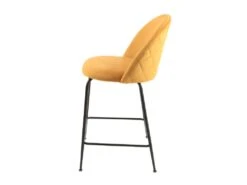 Lot De 2 Chaises De Bar En Velours Jaune Piètement Métal Noir - FARA -Electroménager Soldes tabouret de bar 9145933