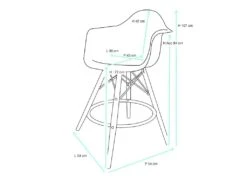 KAYELLES Chaise De Bar Patchwork Tissu Style Scandinave Avec Accoudoirs TIBA (Bleu) -Electroménager Soldes tabouret de bar 9146035