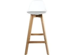 KAYELLES Lot De 2 Chaises De Bar Scandinave MALI (Blanc Gris) -Electroménager Soldes tabouret de bar 9146271