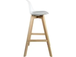 KAYELLES Lot De 2 Chaises De Bar Scandinave MALI (Blanc Gris) -Electroménager Soldes tabouret de bar 9146273