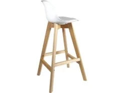 KAYELLES Lot De 2 Chaises De Bar Scandinave MALI (Blanc Gris) -Electroménager Soldes tabouret de bar 9146275
