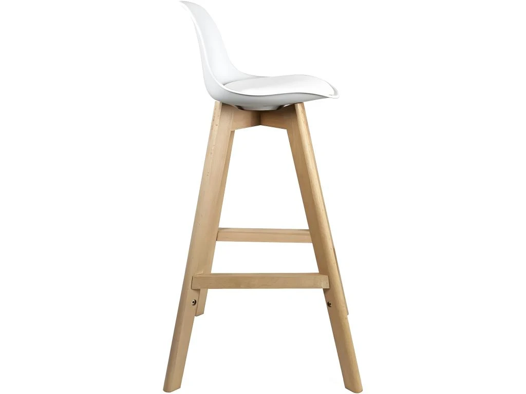 KAYELLES Lot De 2 Chaises De Bar Scandinave MALI (Blanc) 5 KAYELLES Lot De 2 Chaises De Bar Scandinave MALI (Blanc) – Image 3