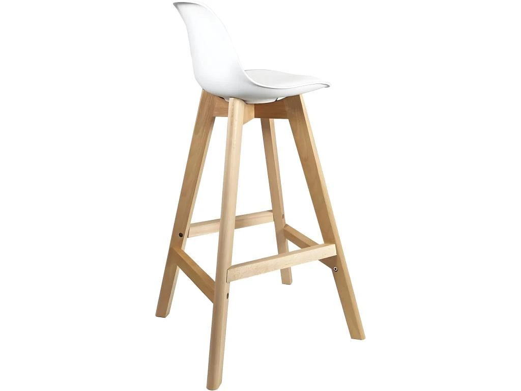 KAYELLES Lot De 2 Chaises De Bar Scandinave MALI (Blanc) 6 KAYELLES Lot De 2 Chaises De Bar Scandinave MALI (Blanc) – Image 4