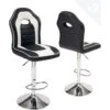 KAYELLES Lot De 2 Chaises De Bar Racing BENI (noir & Blanc) -Electroménager Soldes tabouret de bar 9146705