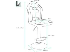 KAYELLES Lot De 2 Chaises De Bar Racing BENI (noir & Blanc) -Electroménager Soldes tabouret de bar 9146713