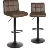 KAYELLES Lot De 2 Tabourets De Bar Matelassés SIVAN (noir Marron) -Electroménager Soldes tabouret de bar 9146825