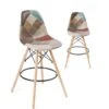 KAYELLES Lot De 2 Chaises De Bar Patchwork Scandinave SLEO 1 KAYELLES Lot De 2 Chaises De Bar Patchwork Scandinave SLEO -Electroménager Soldes tabouret de bar 9146961