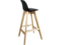 KAYELLES Lot De 2 Chaises De Bar Scandinave MALI (noir) -Electroménager Soldes tabouret de bar 9147239