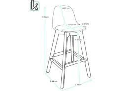 KAYELLES Lot De 2 Chaises De Bar Scandinave MALI (noir) -Electroménager Soldes tabouret de bar 9147241