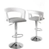 KAYELLES Lot De 2 Tabourets De Bar Design Avec Accoudoirs AYO (blanc Gris) -Electroménager Soldes tabouret de bar 9147253
