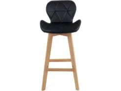 KAYELLES Lot De 2 Chaises De Bar Scandinave Matelassé FATA (Noir) -Electroménager Soldes tabouret de bar 9147353