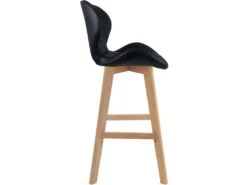 KAYELLES Lot De 2 Chaises De Bar Scandinave Matelassé FATA (Noir) -Electroménager Soldes tabouret de bar 9147355