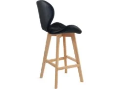 KAYELLES Lot De 2 Chaises De Bar Scandinave Matelassé FATA (Noir) -Electroménager Soldes tabouret de bar 9147357