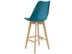 Lot De 6 Tabourets De Bar Lublin Plastique Simili Hêtre 105 X 48 X 58 Cm Turquoise [en.casa] -Electroménager Soldes tabouret de bar 9147369