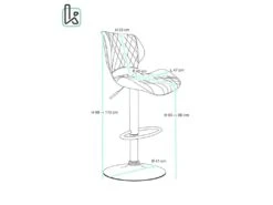 KAYELLES Lot De 2 - Chaise De Bar Design Matelassée FADO (Noir Marron) -Electroménager Soldes tabouret de bar 9147477