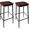 MONTANA - 2 Tabourets En Acier Et Bois Foncé 2 MONTANA - 2 Tabourets En Acier Et Bois Foncé -Electroménager Soldes tabouret de bar 9147523