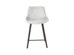 Lot De 2 Tabourets Tissu Gris Clair Doux Avec Piétement Métal - MANHATTAN -Electroménager Soldes tabouret de bar 9147551