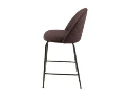 Lot De 2 Chaises De Bar En Velours Marron Piètement Métal Noir - FARA -Electroménager Soldes tabouret de bar 9147565