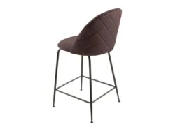 Lot De 2 Chaises De Bar En Velours Marron Piètement Métal Noir - FARA -Electroménager Soldes tabouret de bar 9147567