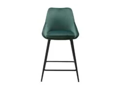 Lot 2 Tabourets De Bar Velours Vert Foncé Et Piètement Métal - JAZZY -Electroménager Soldes tabouret de bar 9147603