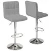 KAYELLES Lot De 2 Tabourets De Bar Matelassés SIVAN (gris) 2 KAYELLES Lot De 2 Tabourets De Bar Matelassés SIVAN (gris) -Electroménager Soldes tabouret de bar 9147693
