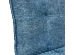 Chaise De Bar En Tissu Bleu Avec Piètement En Métal Noir Mat - LUCKY -Electroménager Soldes tabouret de bar 9147837