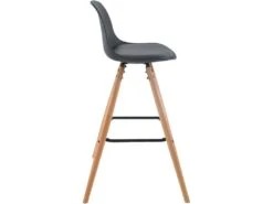KAYELLES Lot De 2 Tabourets De Bar Scandinaves Coussin Pieds Bois SHUG (noir) -Electroménager Soldes tabouret de bar 9147877